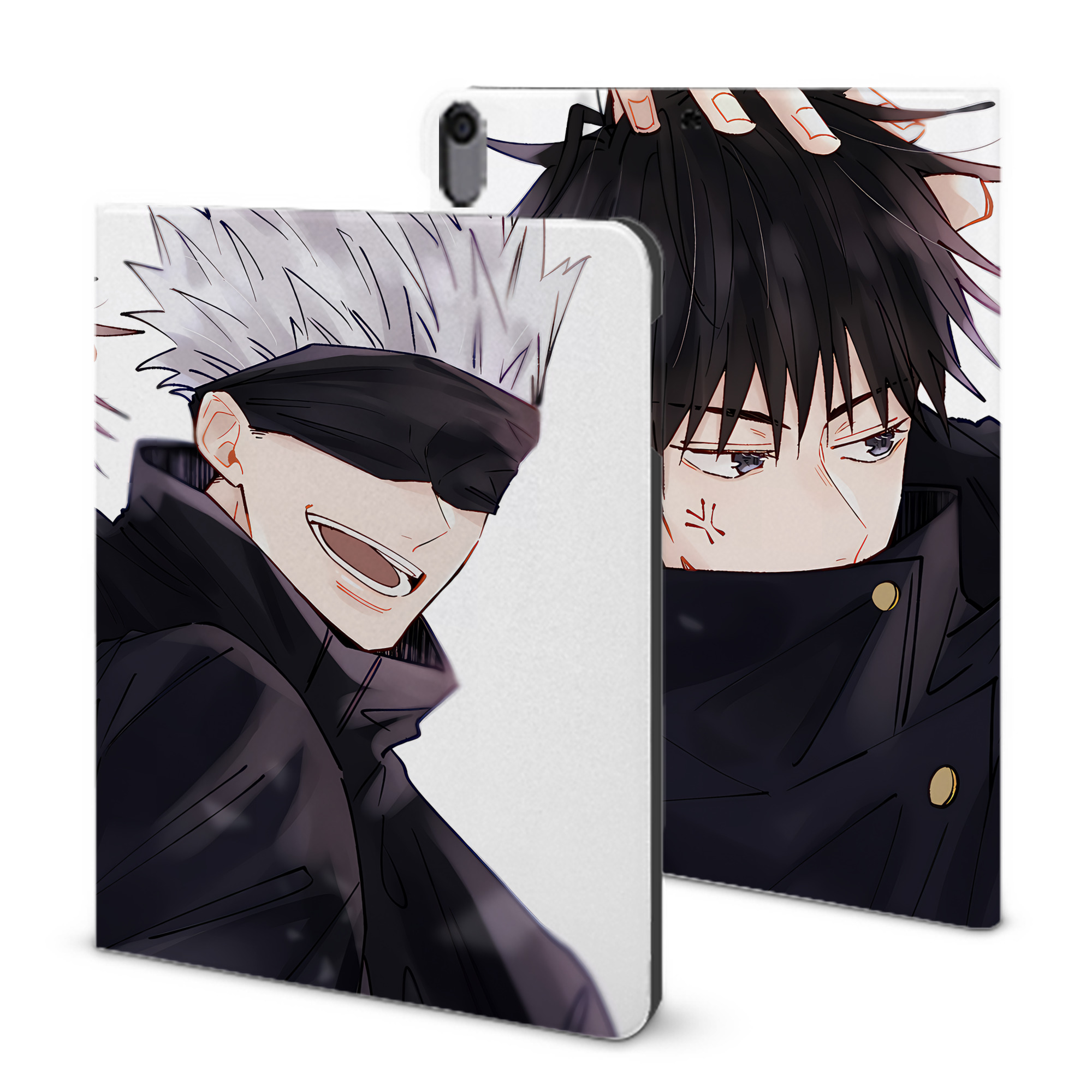 （画像用） 呪術廻戦 Jujutsu Kaisen IPad ケース ブック型 PUレザー TPU 耐衝撃 軽量 薄型 ペン収納なし 全面保護 IPad 各モデル対応